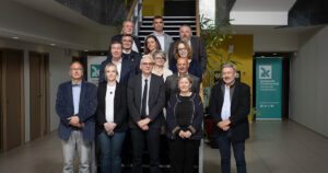 Christophe Le Roux, entouré de ses vice-président·es. 