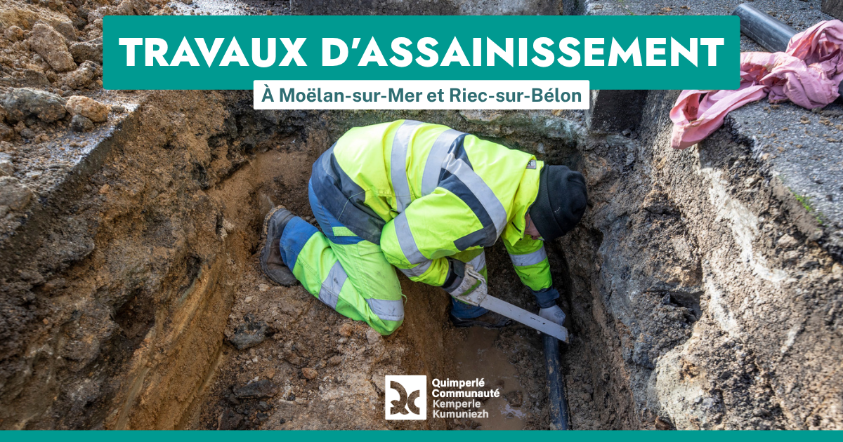Travaux d'assainissement à Moëlan et Riec